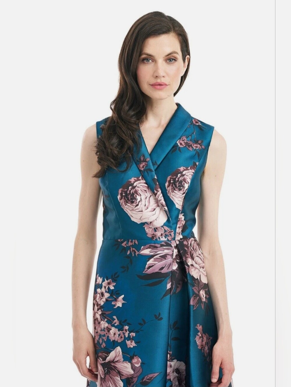 NWT Kay Unger Waverly Tea Length Floral Mikado Dress Size 10 - Picture 2 of 6